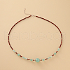 Natural Picasso Jasper & Green Strawberry Quartz Round Beaded Necklaces QX4054-1