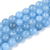 Dyed Natural White Jade Beads Strands G-T139-8mm-60-15-4