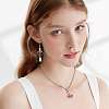 Beebeecraft 6Pairs 2 Colors Brass Micro Pave Clear Cubic Zirconia Pendants KK-BBC0014-44-5