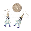 Human with Evil Eye Baking Paint Glass Seed Beads Resin Dangle Earrings EJEW-MZ00431-04-3