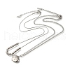 304 Stainless Steel Heart Pendant Necklaces Sets NJEW-H046-02P-3