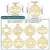   32Pcs 8 Styles Brass Pendants KK-PH0005-77-2