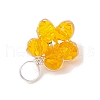 9Pcs 9 Colors Faceted Glass Round Beads Charms PALLOY-JF03648-01-5