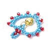 Glass Seed Beaded Heart Pendants PALLOY-MZ00588-04-4