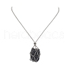 304 Stainless Steel Crystal Stone Cage Pendant Necklaces NJEW-JN04794-4