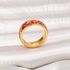 Brass Micro Pave Cubic Zirconia Finger Rings FS-WGFDCA6-01-2