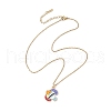 8Pcs 8 Styles Ocean Theme Alloy Enamel Fish Pendant Necklaces NJEW-JN05228-5