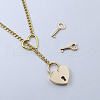 Gothic Heart Lock & Key Stainless Steel Pendant Necklaces for Women FS-WGF02F3-01-1