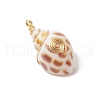 Natural Spiral Shell Pendants PALLOY-JF03316-02-3