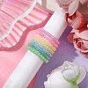 Macaron Ceylon Round Glass Seed Beads Stretch Rings for Women RJEW-JR00701-5
