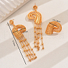 Vintage Alloy Hollowed-out Conch Shape Ring & Tassel Earrings Sets for Women CY8500-2