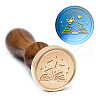 Brass Wax Seal Stamp with Handle AJEW-WH0184-1027-5