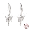 Rhodium Plated 925 Sterling Silver Earring Hooks STER-D035-33P-3