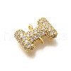 Brass Micro Pave Cubic Zirconia Letter Links X-KK-I717-04I-2