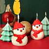 SUPERFINDINGS 2Pcs 2 Style Christmas Candle Silicone Statue Molds CAND-FH0001-03-4