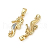 Brass Micro Pave Cubic Zirconia Pendants KK-C093-20G-2