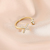 Fashionable Brass Cubic Zirconia Cuff Rings FS-WG4936F-08-1