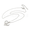 Mother's Day Brass Micro Pave Clear Cubic Zirconia Mother and Baby Heart Pendant Necklaces for Women NJEW-C085-01A-P-2