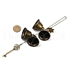 Iron Bell & Alloy Key Charm Hanging Ornaments HJEW-JM03429-02-3