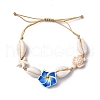 Natural Mixed Cowrie Shell Beads & Synthetical Turquoise Beads Braided Bead Bracelets BJEW-TA00641-3
