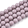 Opaque Solid Color Glass Beads Strands GLAA-T032-P10mm-07-1