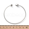 Clear Cubic Zirconia Open Cuff Bangle BJEW-G737-01P-01-5