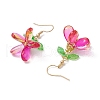 304 Stainless Steel Glass Dangle Earrings EJEW-MZ00433-02-4