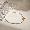 Two Tone 304 Stainless Steel Round Ball Pendant 3 Layer Necklaces NJEW-Z075-01GP-1