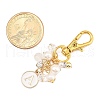 Flat Round with Letter A`Z Alloy Enamel Pendant Decoration HJEW-JM02403-3