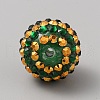 Saint Patrick's Day Theme Chunky Resin Rhinestone Bubblegum Ball Beads RESI-CJC0025-02E-2