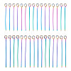 100Pcs 2 Style Rainbow Color 304 Stainless Steel Eye Pins STAS-PJ0001-17-1