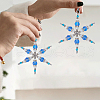 Christmas Snowflake Glass Pendant Decoration HJEW-GO00059-4