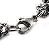 304 Stainless Steel Rope Chain Bracelet BJEW-Z023-03D-3