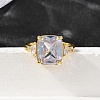 Brass Micro Pave Cubic Zirconia Finger Rings for Women RJEW-F181-11G-01-3