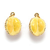 Brass Enamel Pendants KK-O140-04G-2