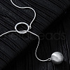 Round Ball 925 Sterling Silver Lariat Necklaces for Women FS-WG40EB2-01-2