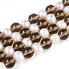 Transparent Glass Beads Strands PEAR-N019-07-2