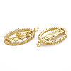 Brass Micro Pave Cubic Zirconia Pendants KK-Q252-079-NF-2