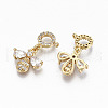 Brass Micro Pave Cubic Zirconia Pendants X-KK-S359-009-RS-2