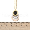 304 Stainless Steel Roman Numeral 3 Ring Pendant Necklaces NJEW-V001-06P-02-2