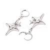 Star Alloy Pendant Leverback Earrings EJEW-JE06120-4