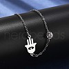 201 Stainless Steel Cable Chain Bracelets BJEW-H205-01A-P-3