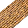 Natural Yellow Ocean Jasper Beads Strands G-P575-B32-6x1mm-2
