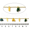 Brass Enamel Teardrop with Rectangle Link Chains CHS-H112-23G-02-3