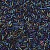 Metallic Colours Glass Bugle Beads SEED-N005-001-D04-3