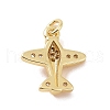 Brass Micro Pave Cubic Zirconia Charms X-KK-C012-42G-2