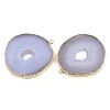 Flat Round Natural Crystal Agate/Ice Quartz Agate Big Pendant G-S359-173-2