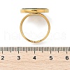 Flat Round 304 Stainless Steel Paua Shell Cuff Rings for Women RJEW-G346-02G-01-5