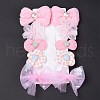 5 Pair 5 Style Bowknot & Flower Polyester Alligator Hair Clips PHAR-C012-01A-2