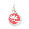 925 Sterling Silver Crimson Enamel Pendants STER-C014-01D-S-1